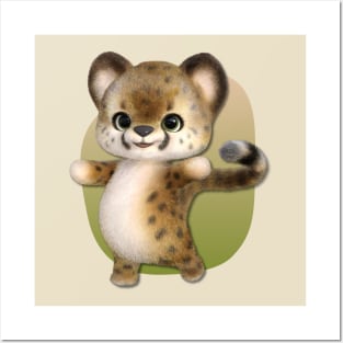 Cute dancing Cheetah kitten Posters and Art